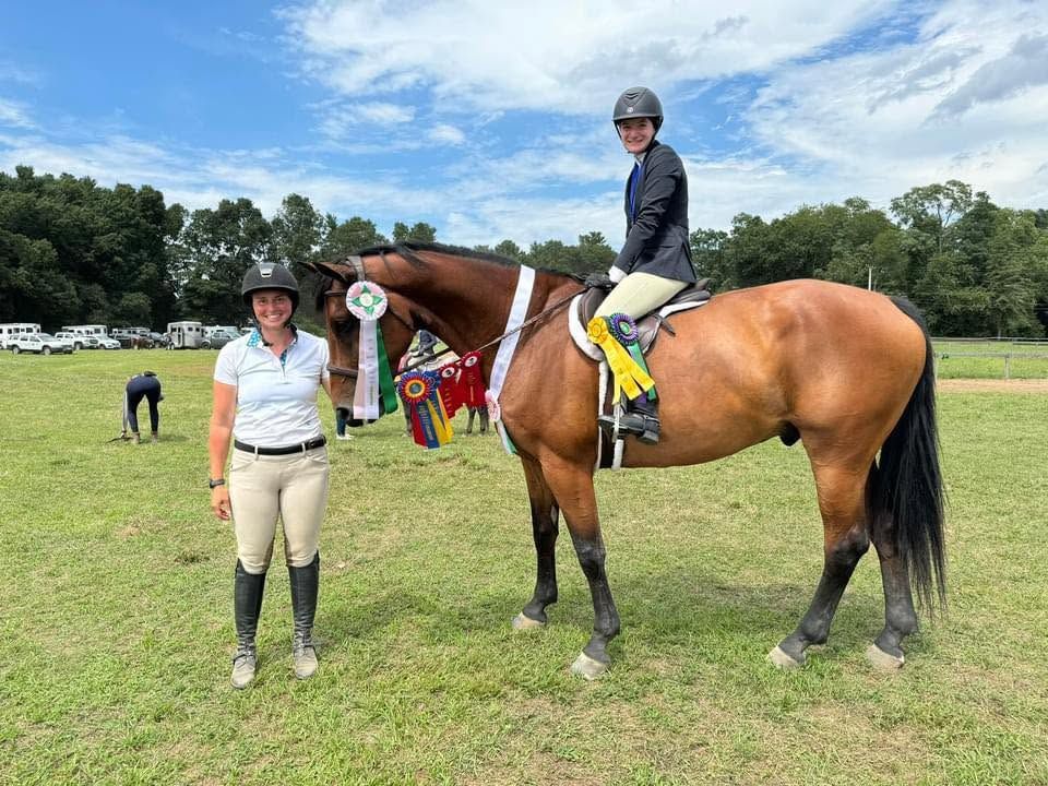 Samantha Forman with a student and horse, Forman Show Stables